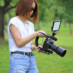 PULUZ PU3005 U/C Shape Portable Handheld DV Bracket Stabilizer for All SLR Cameras and Home DV Camera