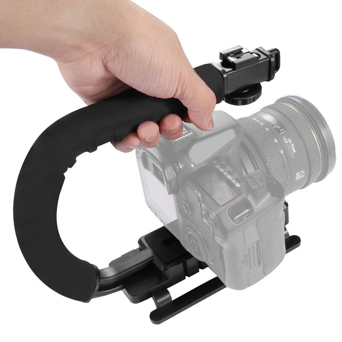 PULUZ PU3005 U/C Shape Portable Handheld DV Bracket Stabilizer for All SLR Cameras and Home DV Camera