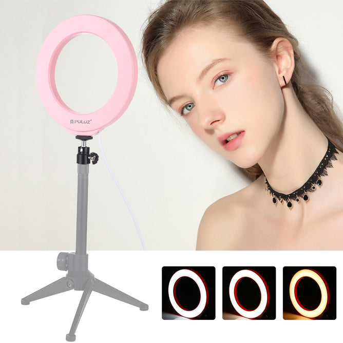 PULUZ PU378 6.2 inch 3 Modes USB Dimmable LED Ring for Vlogging, Photography & Video Lights