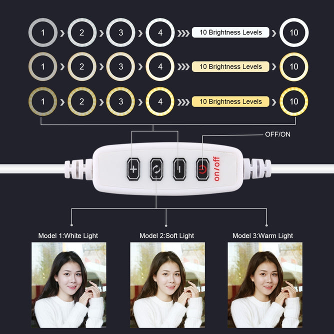 PULUZ PU378 6.2 inch 3 Modes USB Dimmable LED Ring for Vlogging, Photography & Video Lights