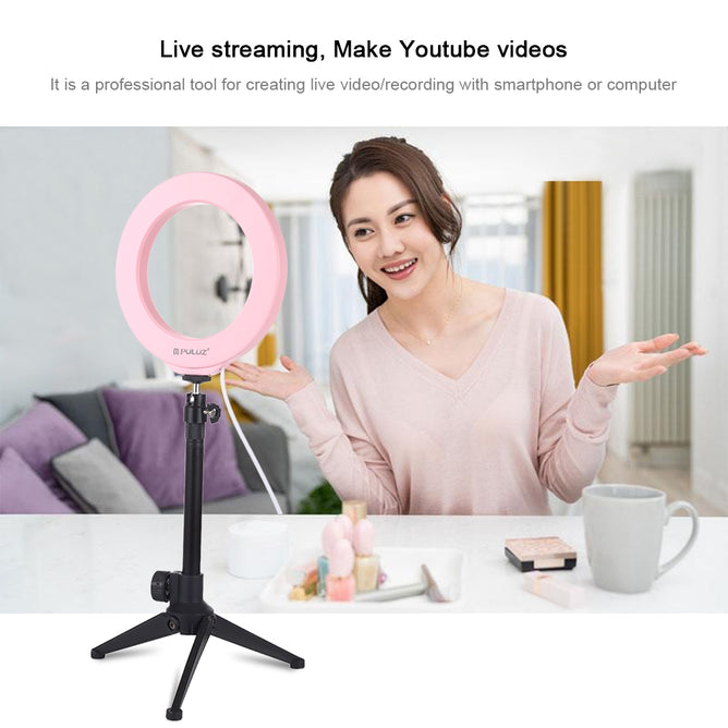 PULUZ PU378 6.2 inch 3 Modes USB Dimmable LED Ring for Vlogging, Photography & Video Lights