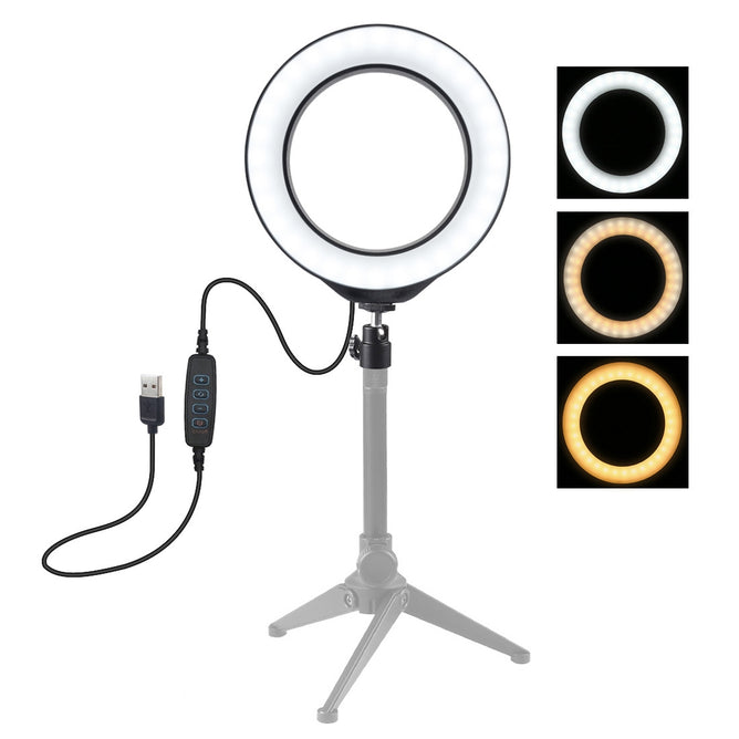 PULUZ PU378 6.2 inch 3 Modes USB Dimmable LED Ring for Vlogging, Photography & Video Lights