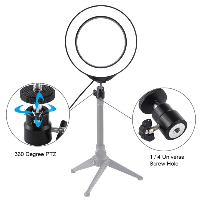 PULUZ PU378 6.2 inch 3 Modes USB Dimmable LED Ring for Vlogging, Photography & Video Lights