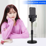 PULUZ PU390 Round Base Desktop Mount for LED Ring Video Light, Adjustable Height: 18cm-28cm