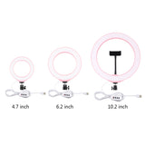 PULUZ PU397 10-inch 26cm USB 3 Modes Dimmable LED Ring Vlogging Selfie Photography Video Lights with Cold Shoe Tripod Ball Head & Phone Clamp