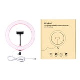 PULUZ PU397 10-inch 26cm USB 3 Modes Dimmable LED Ring Vlogging Selfie Photography Video Lights with Cold Shoe Tripod Ball Head & Phone Clamp