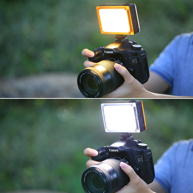 PULUZ PU4096 Pocket 96 LEDs 860LM Professional Vlogging Photography Video & Photo Studio Light with White and Orange Magnet Filters Light Panel for DSLR Cameras
