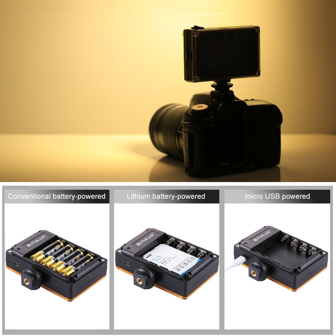 PULUZ PU4096 Pocket 96 LEDs 860LM Professional Vlogging Photography Video & Photo Studio Light with White and Orange Magnet Filters Light Panel for DSLR Cameras