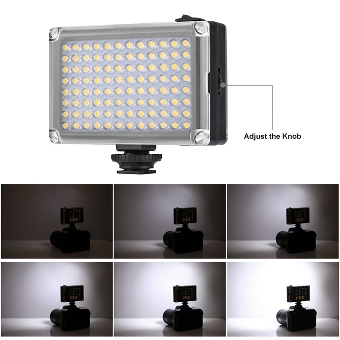 PULUZ PU4096 Pocket 96 LEDs 860LM Professional Vlogging Photography Video & Photo Studio Light with White and Orange Magnet Filters Light Panel for DSLR Cameras