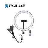 PULUZ PU411 12 inch RGB Dimmable LED Ring Vlogging Selfie Photography Video Lights with Cold Shoe Tripod Ball Head & Phone Clamp