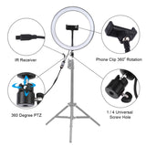 PULUZ PU411 12 inch RGB Dimmable LED Ring Vlogging Selfie Photography Video Lights with Cold Shoe Tripod Ball Head & Phone Clamp