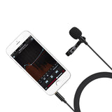 PULUZ PU424 1.5m 3.5mm Jack Lavalier Wired Condenser Recording Microphone