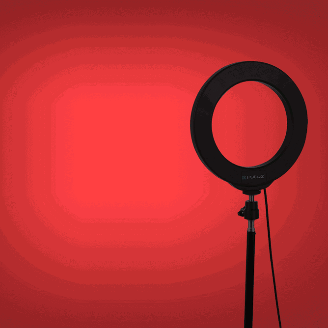 PULUZ PU432B 6.2 inch 16cm USB 10 Modes 8 Colors RGBW Dimmable LED Ring Vlogging Photography Video Lights with Cold Shoe Tripod Ball Head