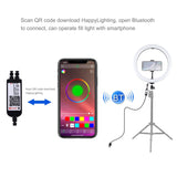 PULUZ PU458B 11.8 inch 30cm RGB Dimmable LED Dual Color Temperature LED Curved Diffuse Light Ring Vlogging Selfie Photography Video Lights with Cold Shoe Tripod Ball Head & Phone Clamp & Remote Control