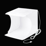 PULUZ PU5023 20cm Ring LED Panel Folding Portable Light Photo Lighting Studio Shooting Tent Box Kit with 6 Colors Backdrops