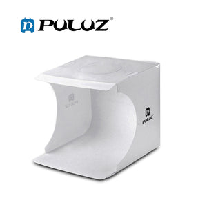 PULUZ PU5023 20cm Ring LED Panel Folding Portable Light Photo Lighting Studio Shooting Tent Box Kit with 6 Colors Backdrops