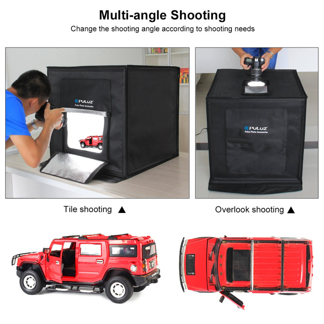 PULUZ PU5060 Photo Studio Light Box Portable 60cm Photography Tent Kit with 3 Removable Backdrop