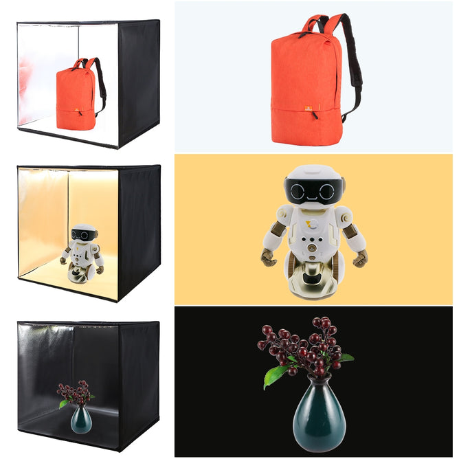 PULUZ PU5060 Photo Studio Light Box Portable 60cm Photography Tent Kit with 3 Removable Backdrop