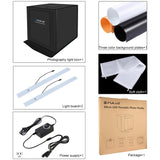 PULUZ PU5060 Photo Studio Light Box Portable 60cm Photography Tent Kit with 3 Removable Backdrop