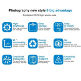 PULUZ PU5060 Photo Studio Light Box Portable 60cm Photography Tent Kit with 3 Removable Backdrop