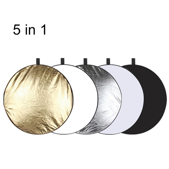 PULUZ PU5110 110cm 5 in 1 (Silver / Translucent / Gold / White / Black) Folding Photo Studio Reflector Board