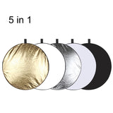 PULUZ PU5110 110cm 5 in 1 (Silver / Translucent / Gold / White / Black) Folding Photo Studio Reflector Board