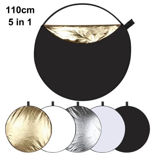 PULUZ PU5110 110cm 5 in 1 (Silver / Translucent / Gold / White / Black) Folding Photo Studio Reflector Board