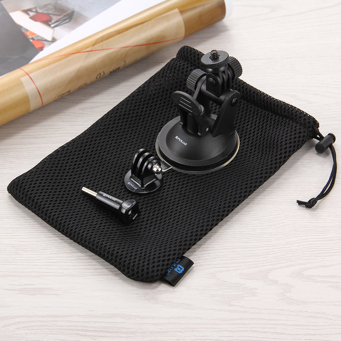 PULUZ PU51 Car Suction Cup Mount with Screw & Tripod Mount Adapter & Storage Bag for Action Camera
