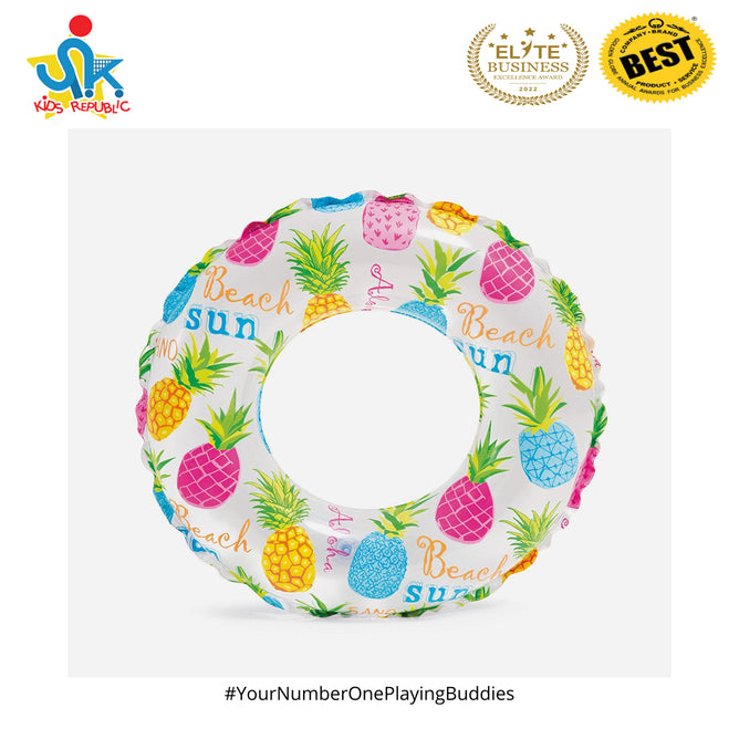 Intex 20/24inch Inflatable Lively Print Swim Rings for Kids Outdoor Fun