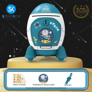 Rocket Money Box Coin With Big Space Cartoon Ornaments