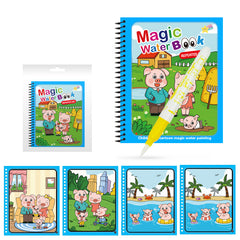Early Learning Reusable Coloring Book Magic Water Drawing Book Sensory Enhance Creativity Toys for Kids