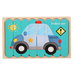 8pcs. Strip 3D Tell Story Kids Gift Educational Toys Animal  Jigsaw Wooden Puzzle