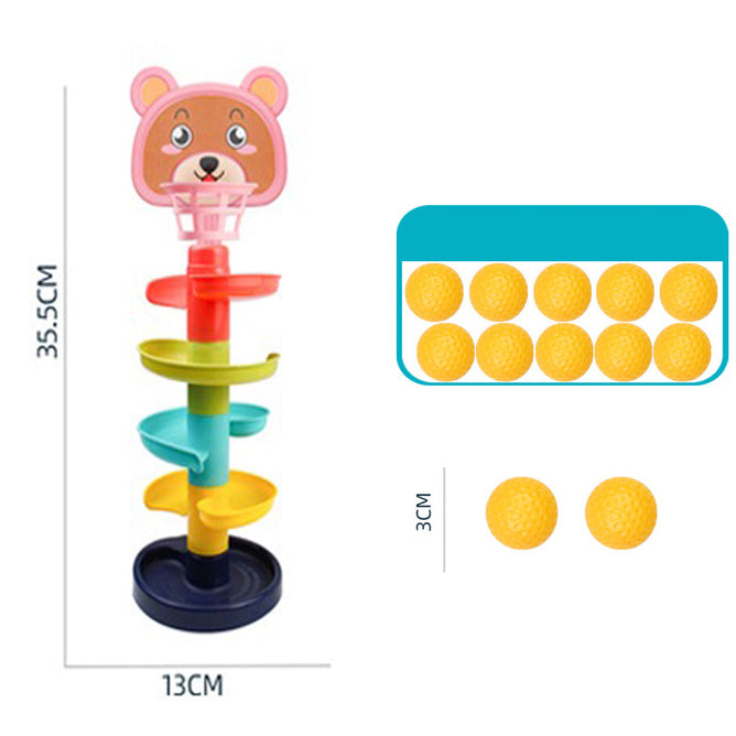 Early Educational Baby Toys 7 Layer Rolling Ball Track Slide Tower Young Children Baby