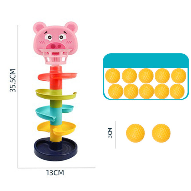 Early Educational Baby Toys 7 Layer Rolling Ball Track Slide Tower Young Children Baby
