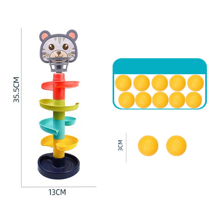 Early Educational Baby Toys 7 Layer Rolling Ball Track Slide Tower Young Children Baby