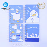 A7 4 Pieces Pocket Notebook Cute Cartoon Character Spiral Diary Notebook for Home & School Supply