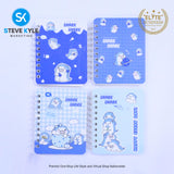 A7 4 Pieces Pocket Notebook Cute Cartoon Character Spiral Diary Notebook for Home & School Supply