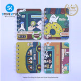 A7 4 Pieces Pocket Notebook Cute Cartoon Character Spiral Diary Notebook for Home & School Supply