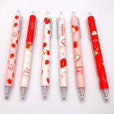 6pcs Set of Press Glue Pen Retractable Gel Random Ink Color Ballpen