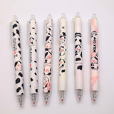 6pcs Set of Press Glue Pen Retractable Gel Random Ink Color Ballpen