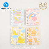 A7 4 Pieces Pocket Notebook Cute Cartoon Character Spiral Diary Notebook for Home & School Supply