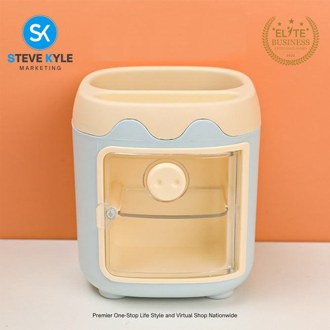 Pencil Holder Grid Multifunctional Desktop Stationery Box