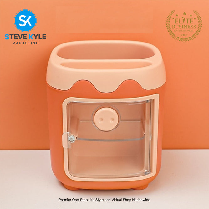 Pencil Holder Grid Multifunctional Desktop Stationery Box