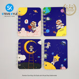 A7 4 Pieces Pocket Notebook Cute Cartoon Character Spiral Diary Notebook for Home & School Supply