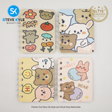 A7 4 Pieces Pocket Notebook Cute Cartoon Character Spiral Diary Notebook for Home & School Supply