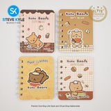 A7 4 Pieces Pocket Notebook Cute Cartoon Character Spiral Diary Notebook for Home & School Supply
