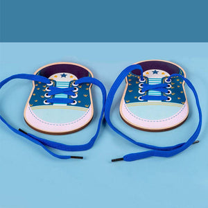 Early Learning Wooden Children Wear Shoelaces Kindergarten Baby Hands-on Threading Board toys best gift