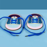 Early Learning Wooden Children Wear Shoelaces Kindergarten Baby Hands-on Threading Board toys best gift