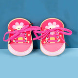 Early Learning Wooden Children Wear Shoelaces Kindergarten Baby Hands-on Threading Board toys best gift
