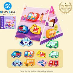 Shape Sorting Matching House Hand-Eye Early Learning Wooden Toys with Box Gift Box